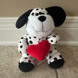 Plush Dalmatian Dog with Red Heart